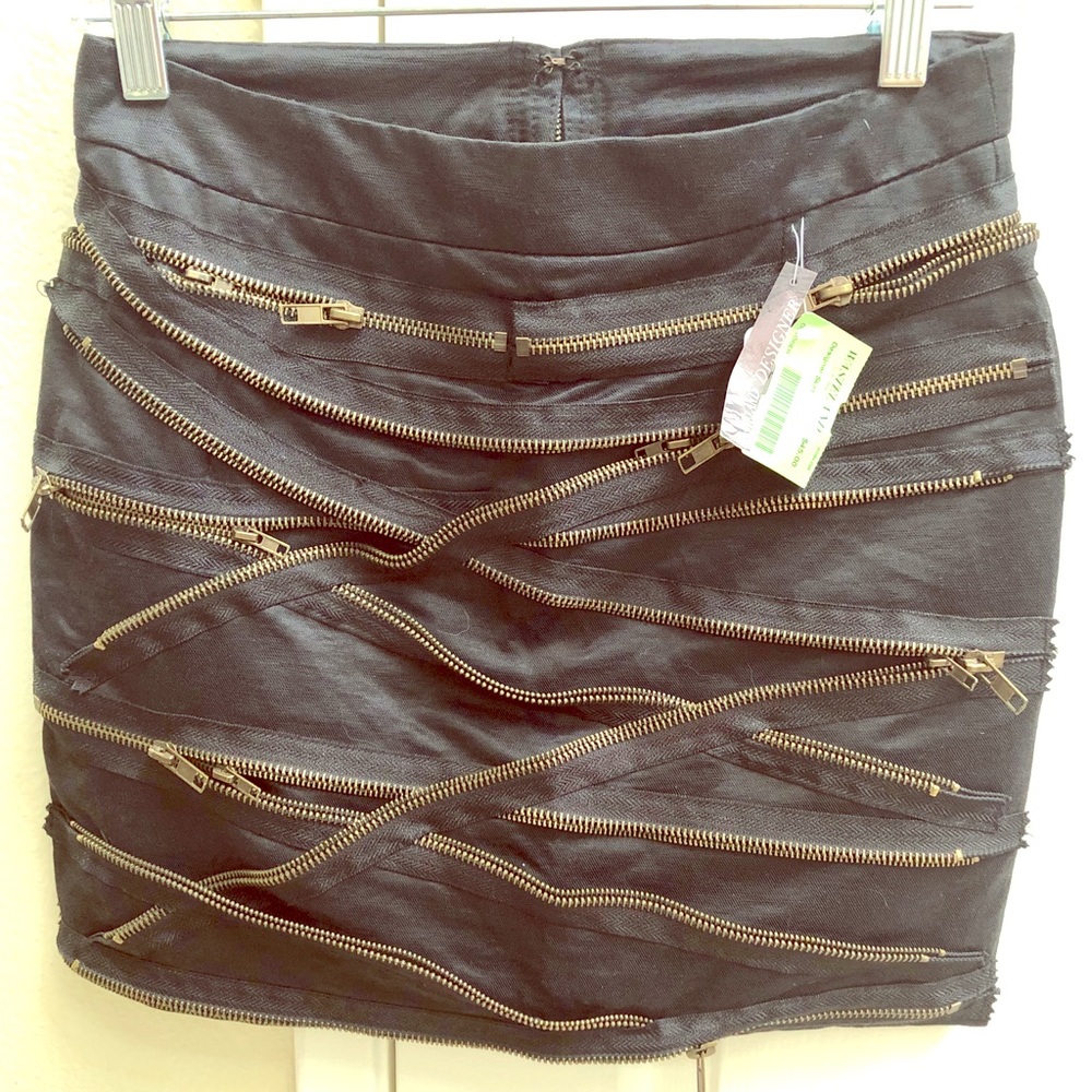 USED COUTURE UNIQUE ZIPPER MINI SKIRT SMALL